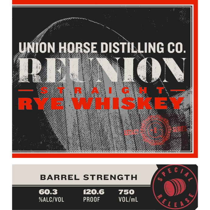 Union Horse Reunion Barrel Strength Straight Rye - Main Street Liquor