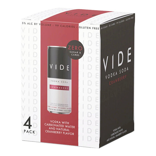 VIDE Cranberry Vodka Soda 4PK - Main Street Liquor