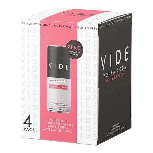 VIDE Watermelon Vodka Soda 4PK - Main Street Liquor