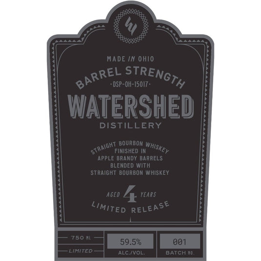 Watershed 4 Year Old Barrel Strength Straight Bourbon - Main Street Liquor