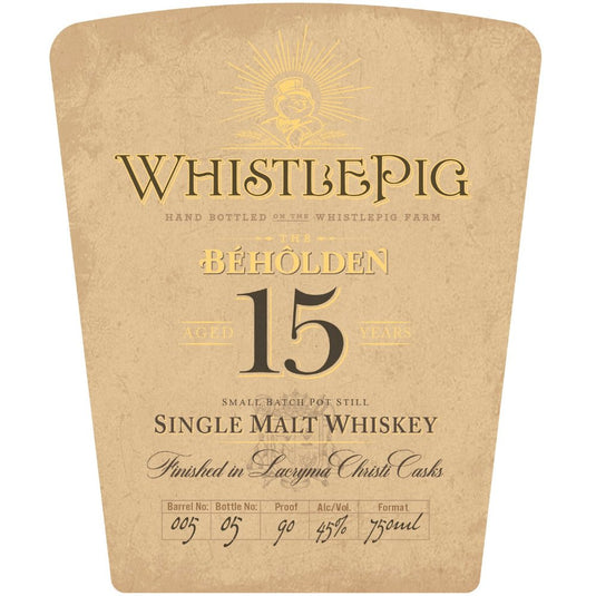 WhistlePig The Beholden 15 Year Old Finished in Lacryna Christi Casks - Main Street Liquor