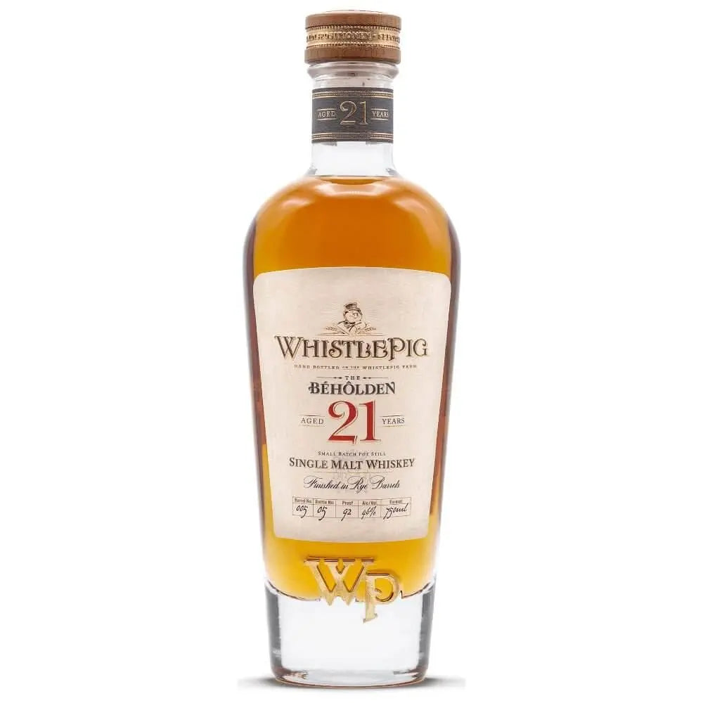 WhistlePig The Beholden 21 Year Old Finished in Rye Barrels - Main Street Liquor
