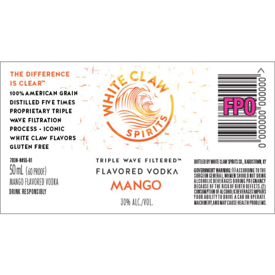 White Claw Spirits Mango Vodka 50mL 12 Pack - Main Street Liquor