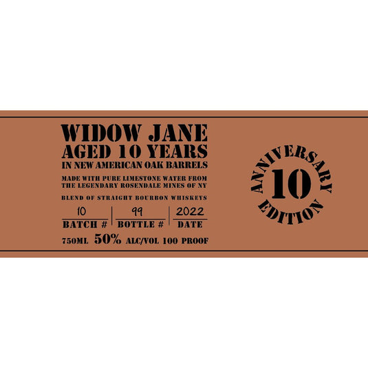 Widow Jane 10 Year Old Bourbon 10th Anniversary Edition - Main Street Liquor