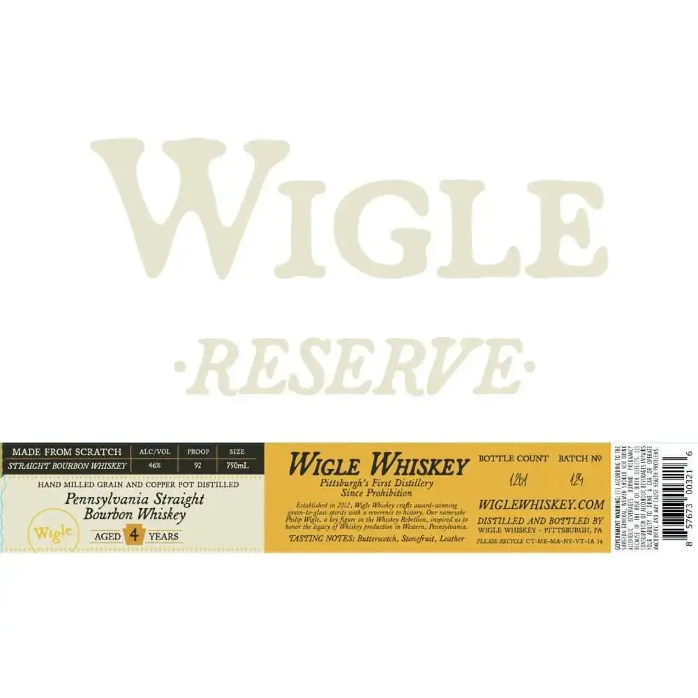 Wigle Reserve Pennsylvania Straight Bourbon - Main Street Liquor