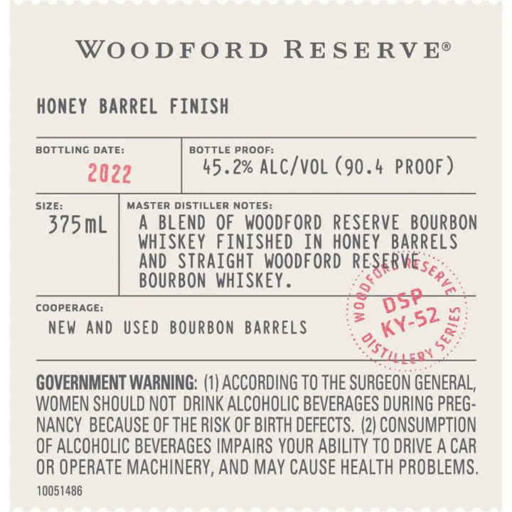 Woodford Reserve Honey Barrel Finish Bourbon - Main Street Liquor