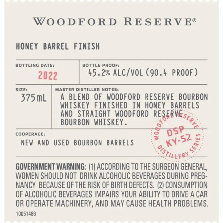 Woodford Reserve Honey Barrel Finish Bourbon - Main Street Liquor