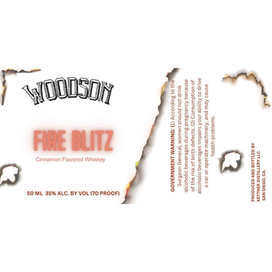 Woodson Fire Blitz Cinnamon Whiskey by Charles Woodson 50ml - Main Street Liquor