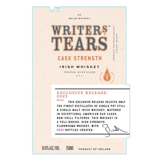 Writers' Tears Cask Strength 2023 Release - Main Street Liquor